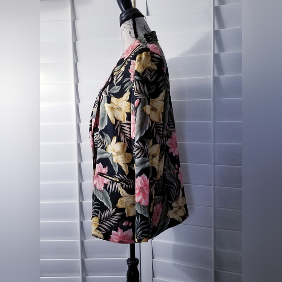 DRESSBARN TROPICAL FLOWER PRINT BLAZER - VINTAGE STYLE - Picture 4 of 15